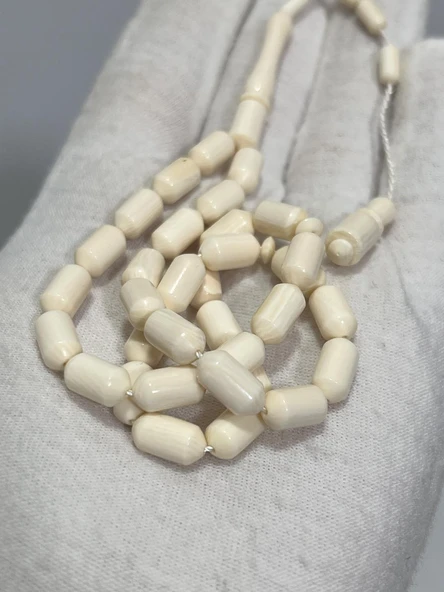 Kesme Fildişi Tesbih 12,50 Gram - Koleksiyonluk Fil Dişi Tespih - Resim 4