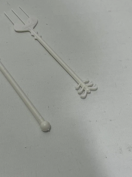 Plastik Kokteyl Cips Çatalı 9cm (100 Adet) - Resim 6