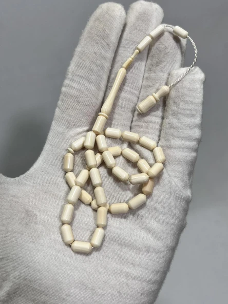 Kesme Fildişi Tesbih 9,05 Gram - Koleksiyonluk Fil Dişi Tespih - Resim 3