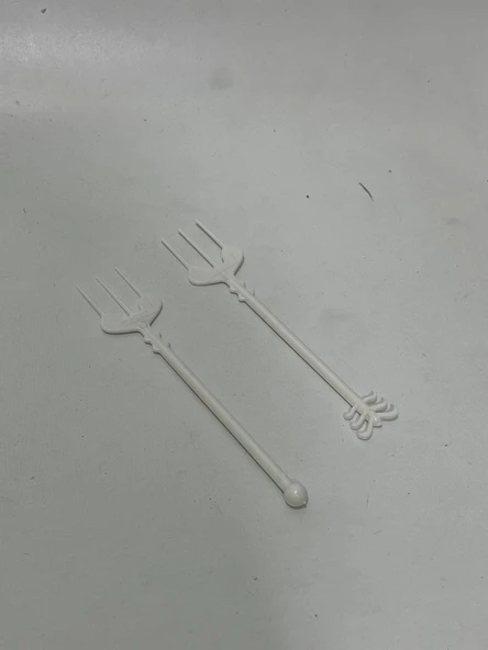 Plastik Kokteyl Cips Çatalı 9cm (100 Adet) - Resim 2