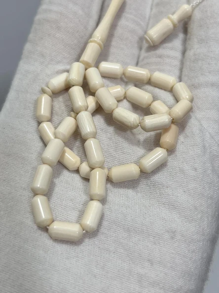 Kesme Fildişi Tesbih 9,05 Gram - Koleksiyonluk Fil Dişi Tespih - Resim 4