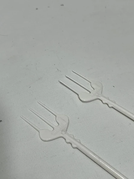 Plastik Kokteyl Cips Çatalı 9cm (100 Adet) - Resim 5