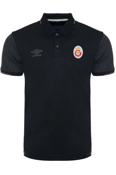 Galatasaray Orijinal Lisanslı Polo Yaka Siyah Spor T-Shirt - Resim 2