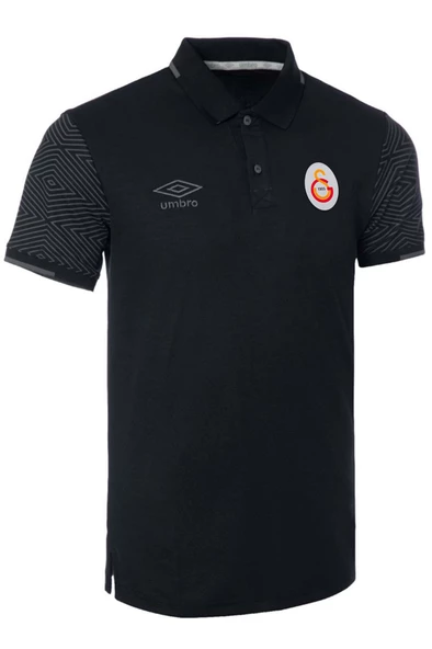 Galatasaray Orijinal Lisanslı Polo Yaka Siyah Spor T-Shirt - Resim 3