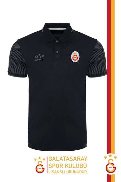 Galatasaray Orijinal Lisanslı Polo Yaka Siyah Spor T-Shirt Ahşap Kutulu - 2
