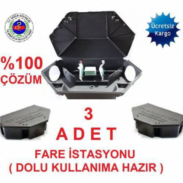 3 ADET DOLU FARE YEM İSTASYONU- ELDİVEN HEDİYELİ