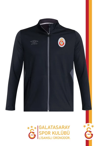 Galatasaray Orijinal Lisanslı Fermuarlı Dik Yaka Siyah Antrenman Sweat + Bileklik Set Ahşap Kutulu - 2