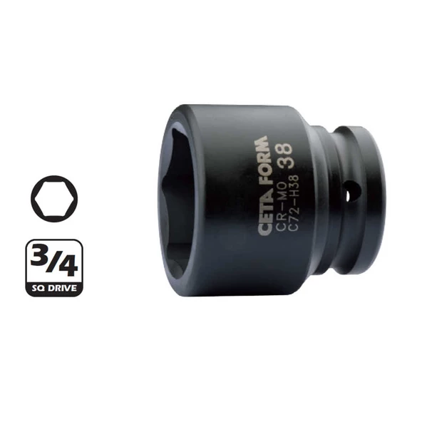 Ceta Form 3/4” 6 Köşe Havalı Lokma Anahtar 60mm-CETA C72-H60