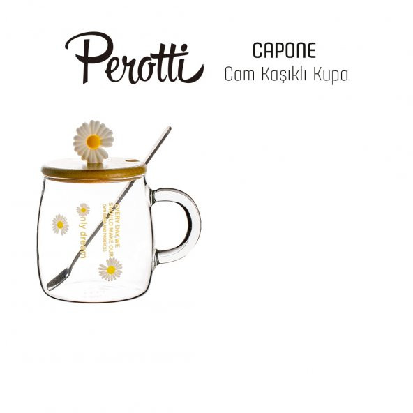 PEROTTİ CAPONE KAŞIKLI CAM KUPA 12417-1