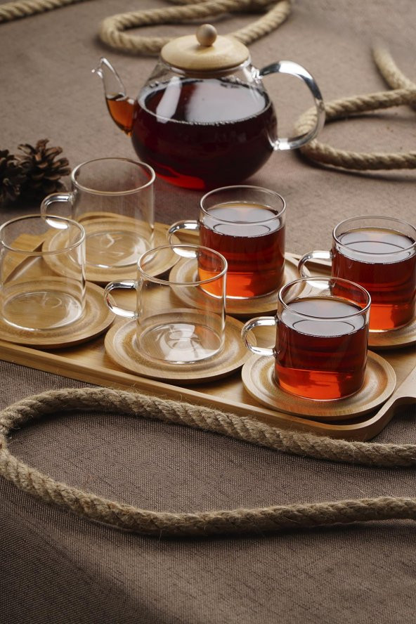 ACAR ENJOY 6LI BAMBU TEPSİLİ ÇAY TAKIMI PORJ-010946/8