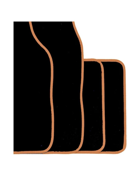 OTO MOTTO Universal Oto Halı Paspas Kaymaz Tabanlı Araba Paspası (Turuncu Kenarlı) 5 Parça - Resim 4