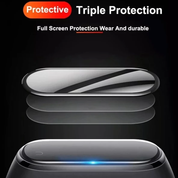 Bufalo Xiaomi Mi Band 5 Ekran Koruyucu 3D Kavisli PMMA Nano Siyah Çerçeve - 3