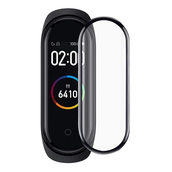 Bufalo Xiaomi Mi Band 5 Ekran Koruyucu 3D Kavisli PMMA Nano Siyah Çerçeve