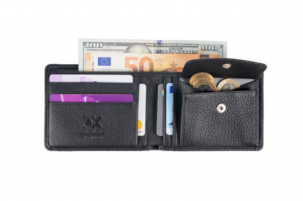OX Ferro Siyah Deri Cüzdan + Kartlık - 4