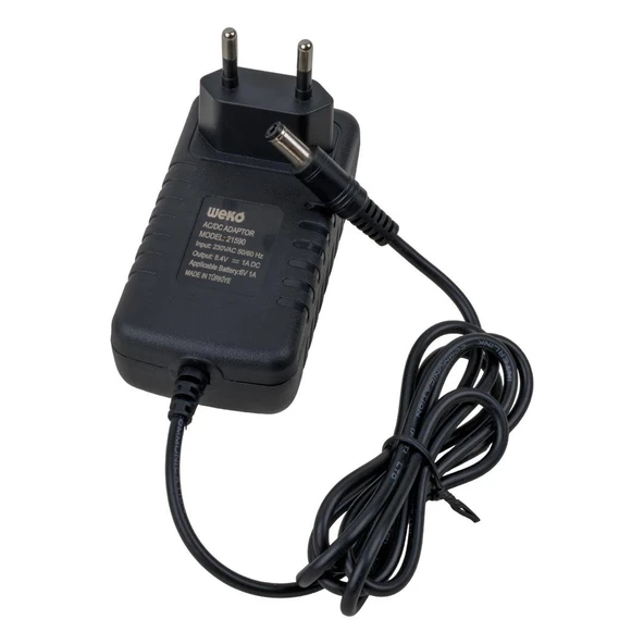 Weko 8.4 Volt 1 Amper 8.4 Watt 5.5x2.5 Uçlu Lityum Pil Şarj Edebilen Ledli Şarj Adaptörü Aleti 6V-1A İçin Kullanılır - 6