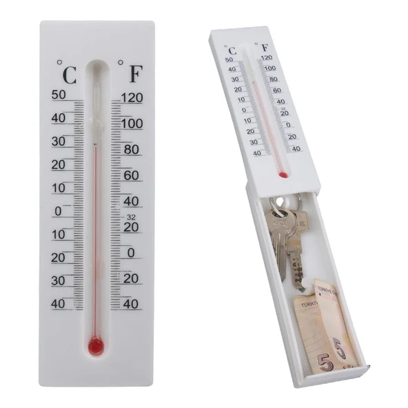 Ayt Sunup SN-24891 Dekoratif Gizli Bölmeli Termometre Ev Tipi Duvar Termometresi - 4