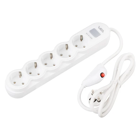 Vea VA-21569 Akım Korumalı Priz 1.5 Metre Kablo Aç Kapa Anahtarlı Uzatma Kablosu 5 Li Priz - 6