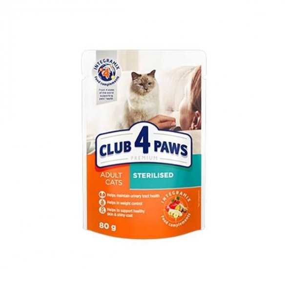 Club4Paws Kısır Kediler İçin Premıum Mama 80 Gr