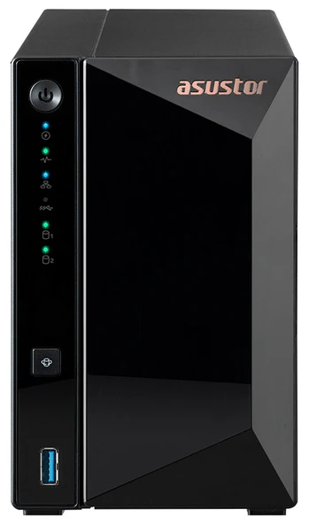ASUSTOR  AS3302T V2 REALTEK RTD1619B 2 YUVALI 4X22TB DESTEGI 2GB DDR4 2.5GbE x1 USB 3.2 x3