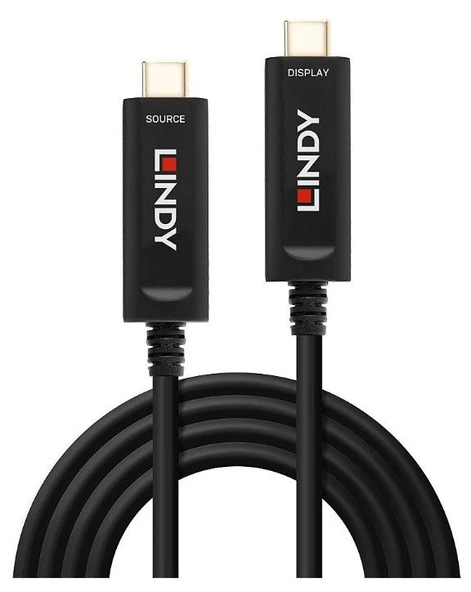 LINDY - LIN-38501 5m Fibre Optic Hybrid USB Type C Cable, Audio / Video Only