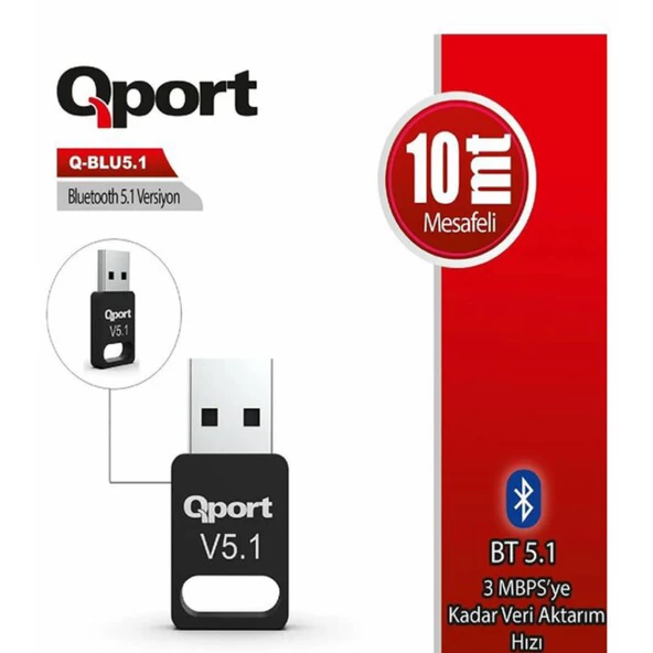 QPORT  Bluetooth 5.1 USB Adaptör Q-BLU5.1