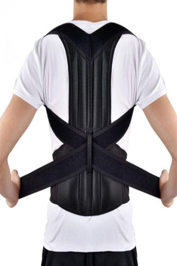 Unisex Siyah Dik Duruş Korsesi Kifoz Skolyoz Korsesi - 6