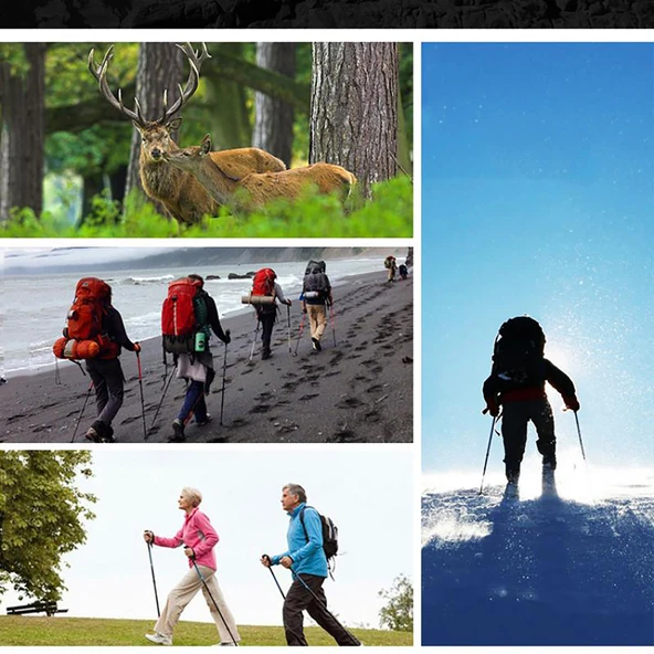 HyMark Trekking Hafif Katlanabilir 105-125cm Dağcı Doğa Kamp Yürüyüş Tırmanma Batonu - Resim 9