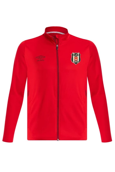 Beşiktaş Orijinal Lisanslı Tam Fermuarlı Dik Yaka Kırmızı Antrenman Sweat + Bileklik Set Özel Kutulu - 8