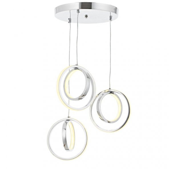 Eray Aydınlatma 1909-3 Krom 3 lü Led Avize