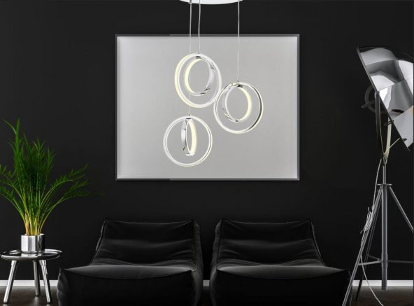 Eray Aydınlatma 1909-3 Krom 3 lü Led Avize - 2