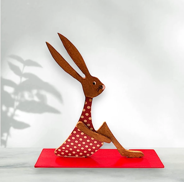 Ahşap Tavşan Ailesi, Tavşan Sofra Sunumu, Çocuk Odası Dekor, Dekoratif Obje 12 - 3