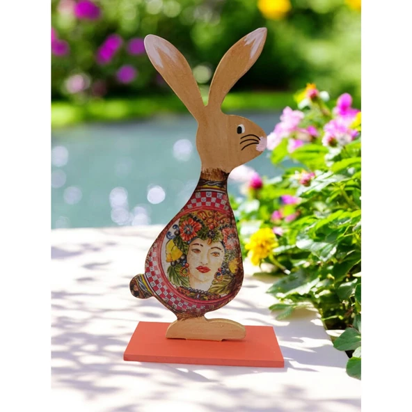 Ahşap Tavşan Ailesi, Tavşan Sofra Sunumu, Çocuk Odası Dekor, Dekoratif Obje 9 - 2