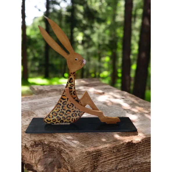 Ahşap Tavşan Ailesi, Tavşan Sofra Sunumu, Çocuk Odası Dekor, Dekoratif Obje 15 - 3