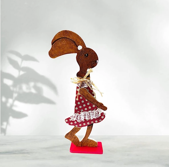 Ahşap Tavşan Ailesi, Tavşan Sofra Sunumu, Çocuk Odası Dekor, Dekoratif Obje 1 - 2