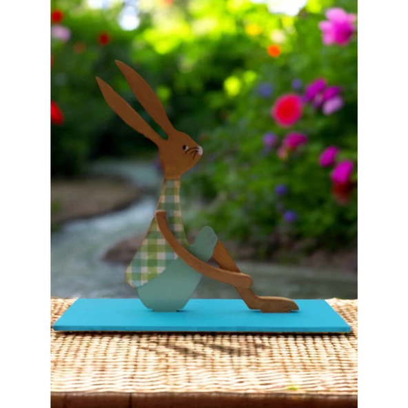 Ahşap Tavşan Ailesi, Tavşan Sofra Sunumu, Çocuk Odası Dekor, Dekoratif Obje 11 - 3