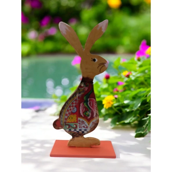 Ahşap Tavşan Ailesi, Tavşan Sofra Sunumu, Çocuk Odası Dekor, Dekoratif Obje 9 - 3