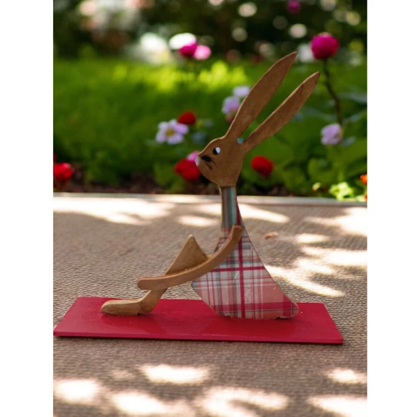 Ahşap Tavşan Ailesi, Tavşan Sofra Sunumu, Çocuk Odası Dekor, Dekoratif Obje 13 - 4