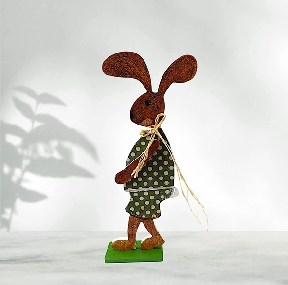 Ahşap Tavşan Ailesi, Tavşan Sofra Sunumu, Çocuk Odası Dekor, Dekoratif Obje 1 - 3
