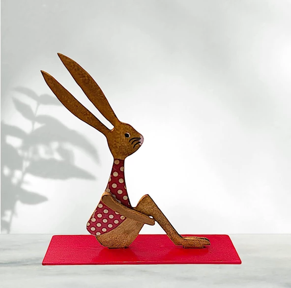 Ahşap Tavşan Ailesi, Tavşan Sofra Sunumu, Çocuk Odası Dekor, Dekoratif Obje 12 - 2