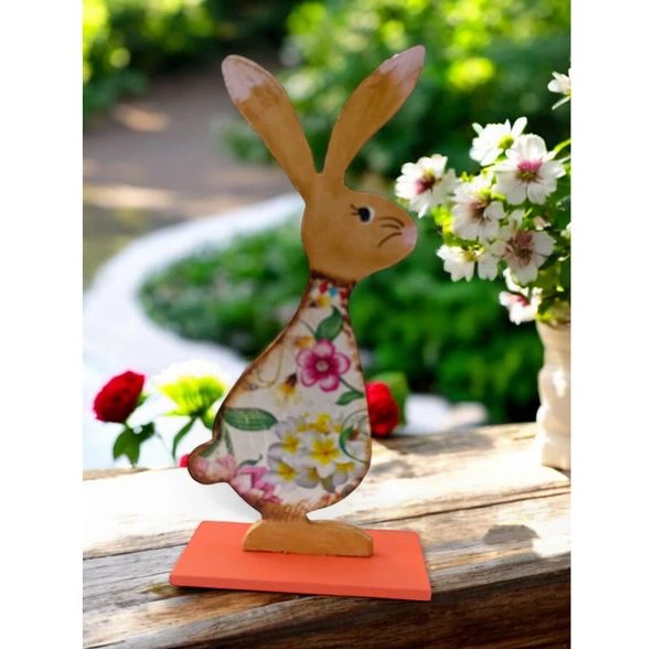 Ahşap Tavşan Ailesi, Tavşan Sofra Sunumu, Çocuk Odası Dekor, Dekoratif Obje 4 - 2