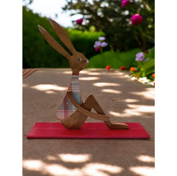 Ahşap Tavşan Ailesi, Tavşan Sofra Sunumu, Çocuk Odası Dekor, Dekoratif Obje 13 - 2
