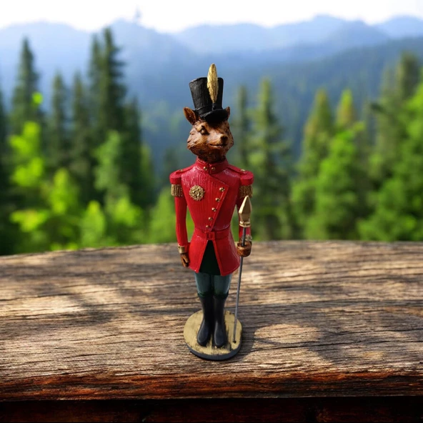 Dekoratif Sincap Asker Biblo, Kırmızı, 37 Cm., Dekoratif Yılbaşı - 2