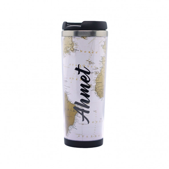 Kişiye Özel Hediye Baskılı Termos Mug İsme Özel İçi Çelik Termos Bardak 350 ML - 1