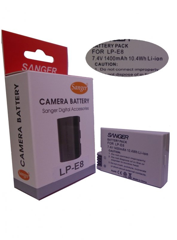 SANGER Sanger LP-E8, Canon EOS 550d İçin, Sanger LP-E8, Batarya, Şarj Aleti