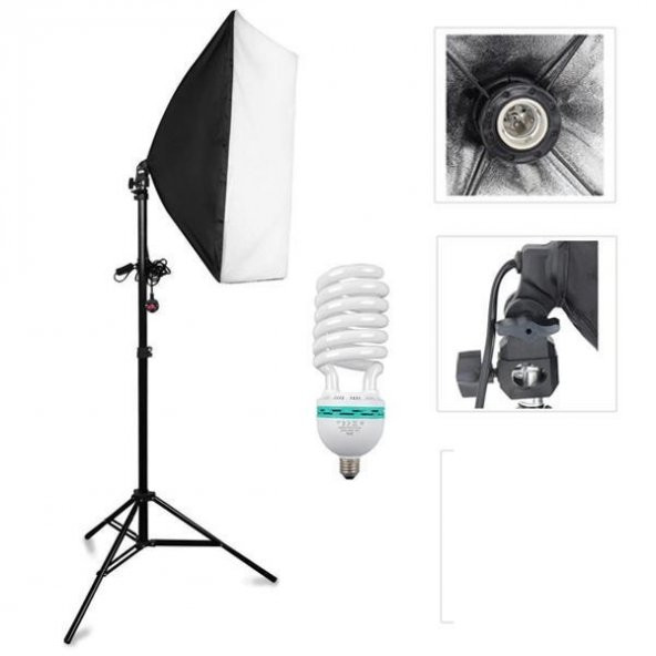 HLYPRO Youtube Çekimleri İçin, 50x70Cm Softbox Daimi Işık Seti