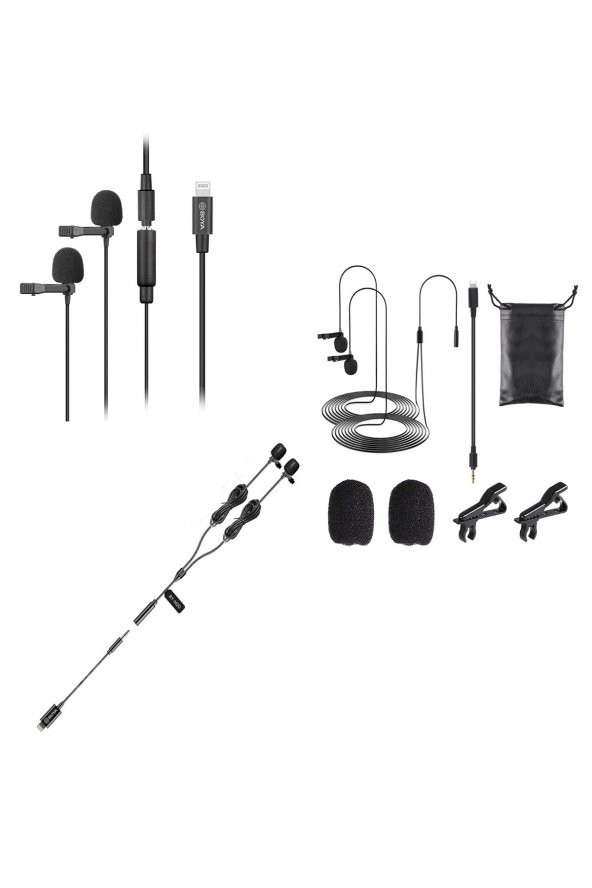 BOYA BOYA BY-M2D, iPhone X İçin, İkili Yaka Mikrofonu ürün görseli