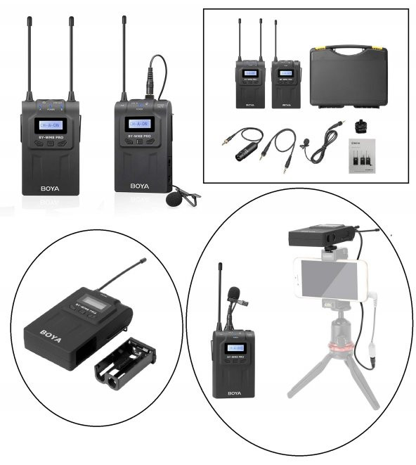BOYA Boya BY-WM8 Pro K1 Kablosuz Yaka Mikrofonu Seti