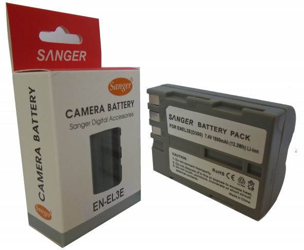 SANGER Sanger EN-EL3E Batarya, ENEL3E Batarya, EN-EL3E DSLR Bataryası