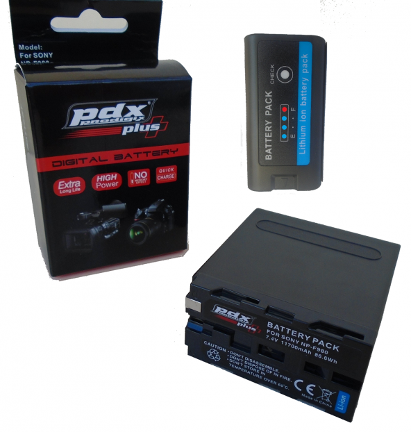 PDX Sony Mc2500 Kameralar İçin NP-F980 Plus Batarya