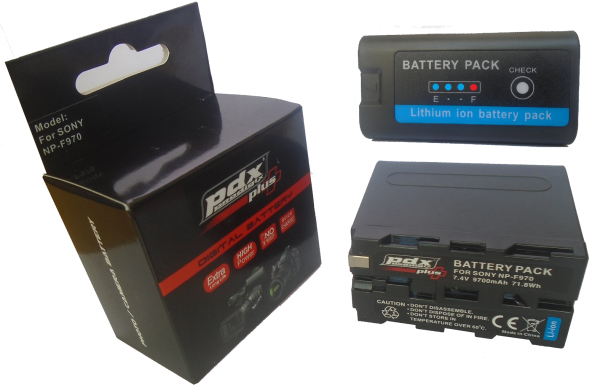 PDX 9700 mAh NP-F970 396 Led Işık Bataryası